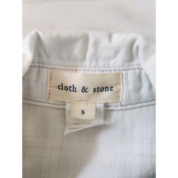 Cloth & Stone Anthropologie Blue Plaid Shirt Dress with Belt Size S - Picture 7 of 13